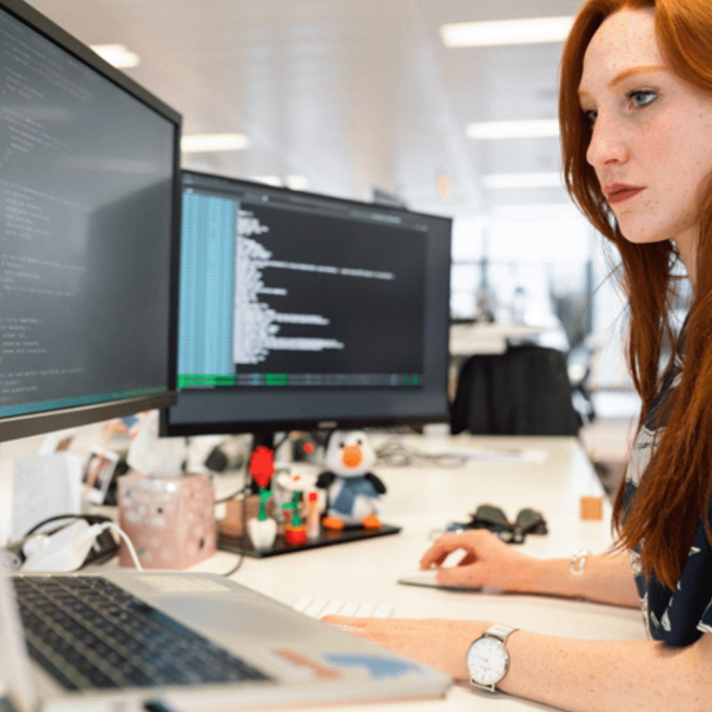 woman working at computer